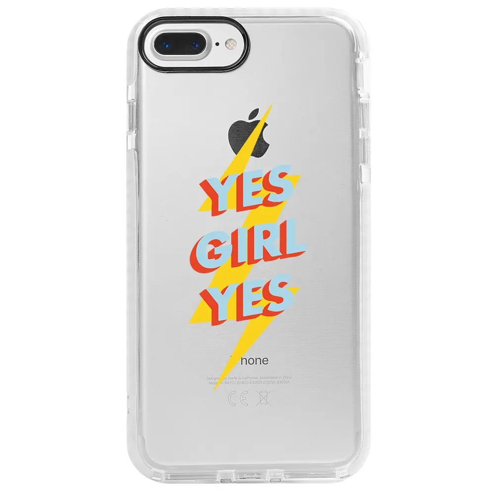 Apple iPhone 8 Plus Beyaz Impact Premium Telefon Kılıfı - Yes Girl