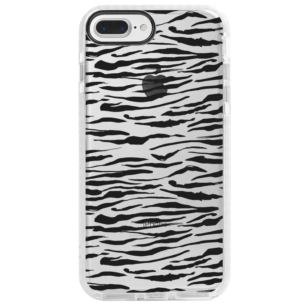 Apple iPhone 8 Plus Beyaz Impact Premium Telefon Kılıfı - Zebra
