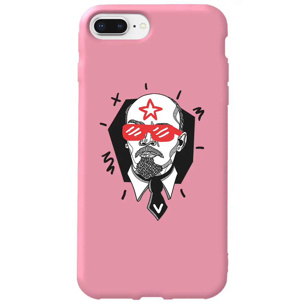 Apple iPhone 8 Plus Pembe Renkli Silikon Telefon Kılıfı - Lenin