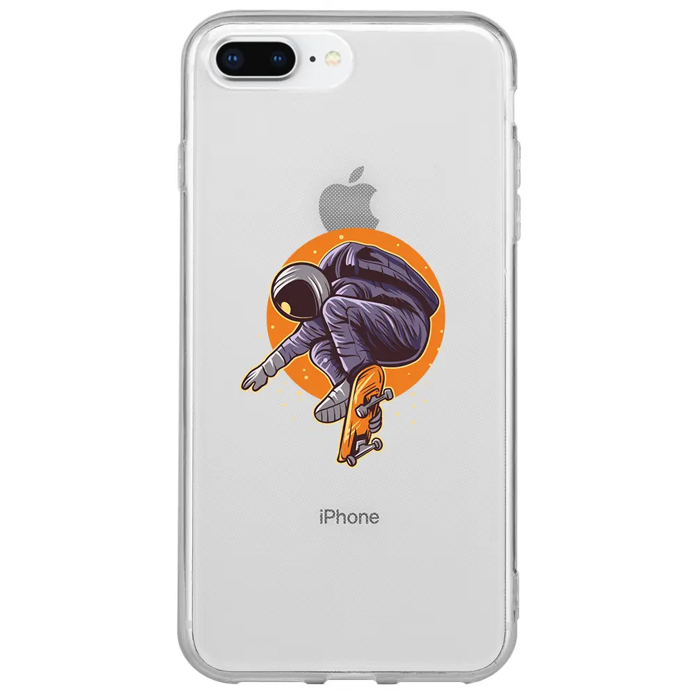 Apple iPhone 8 Plus Şeffaf Telefon Kılıfı - Astronot 2