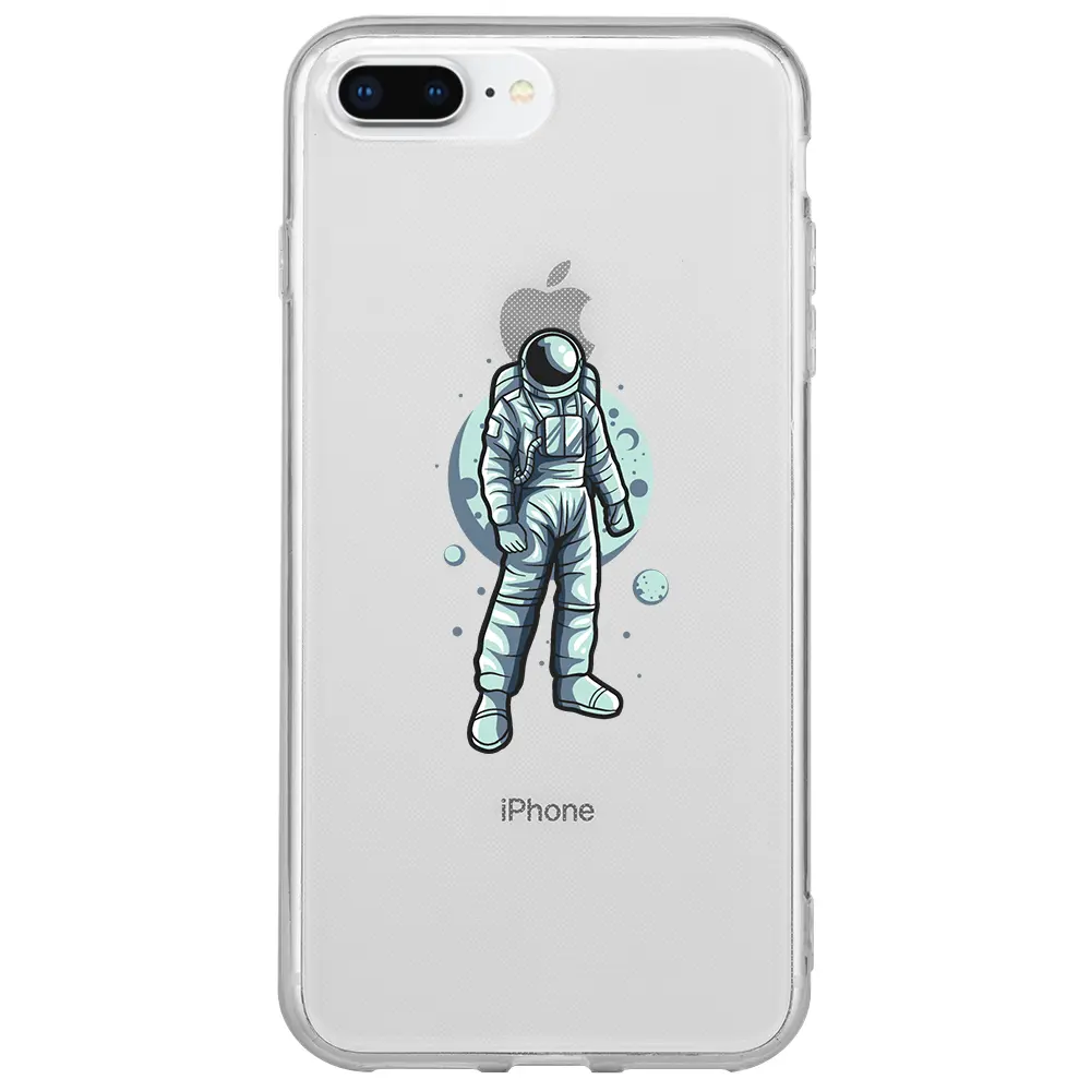Apple iPhone 8 Plus Şeffaf Telefon Kılıfı - Astronot