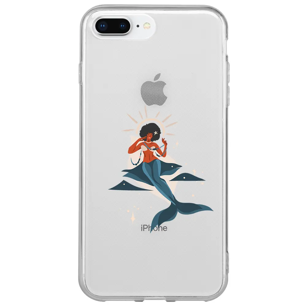 Apple iPhone 8 Plus Şeffaf Telefon Kılıfı - Deniz Kızı