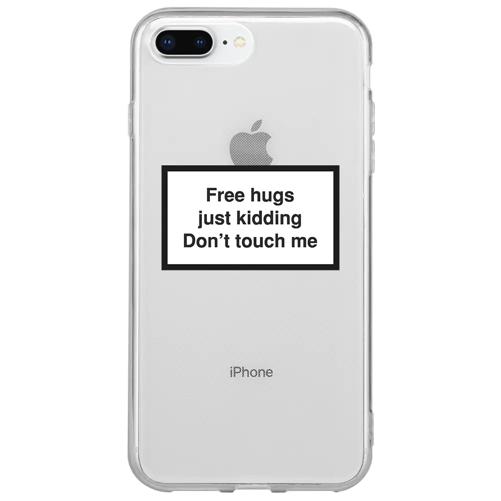 Apple iPhone 8 Plus Şeffaf Telefon Kılıfı - Free Hugs