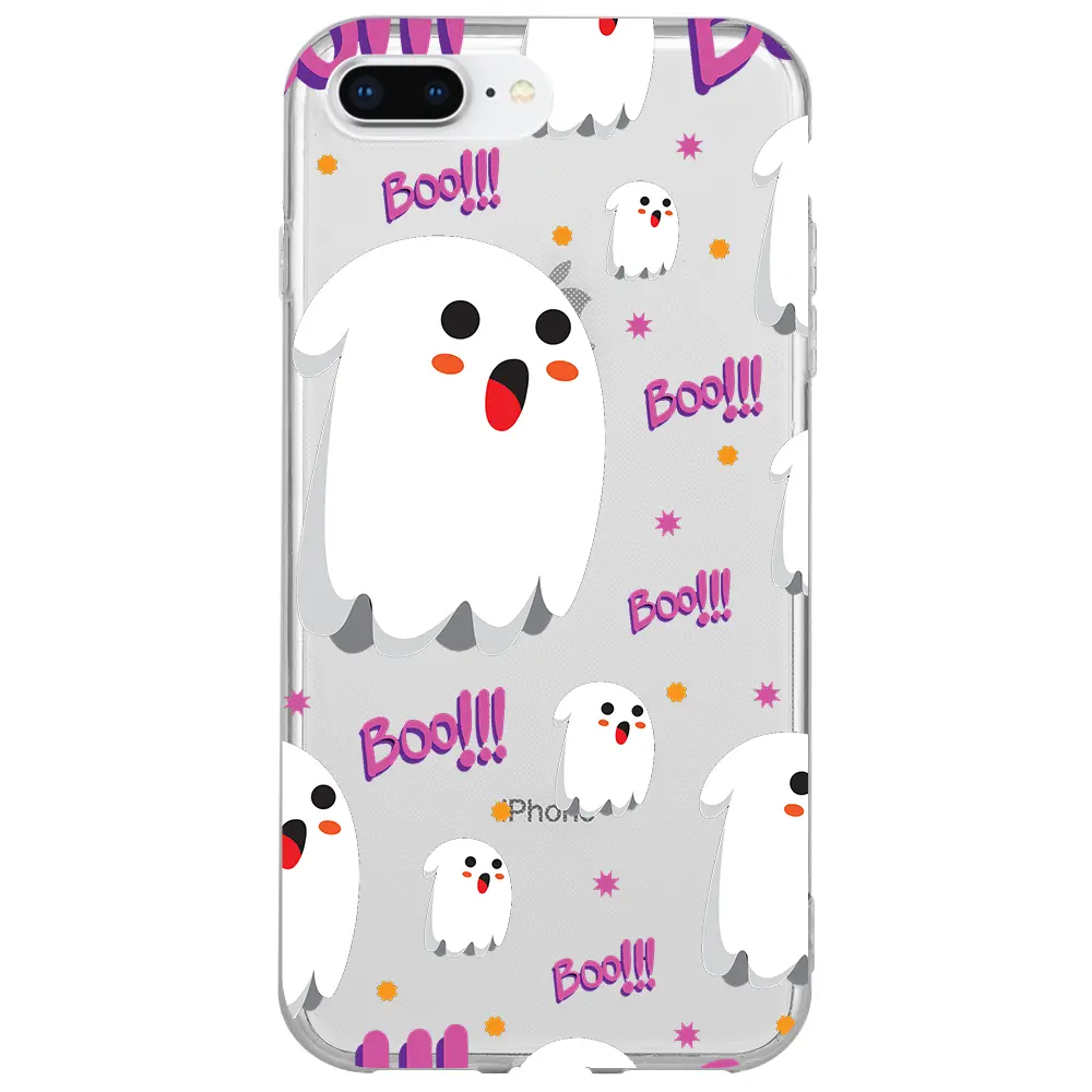 Apple iPhone 8 Plus Şeffaf Telefon Kılıfı - Ghost Boo!