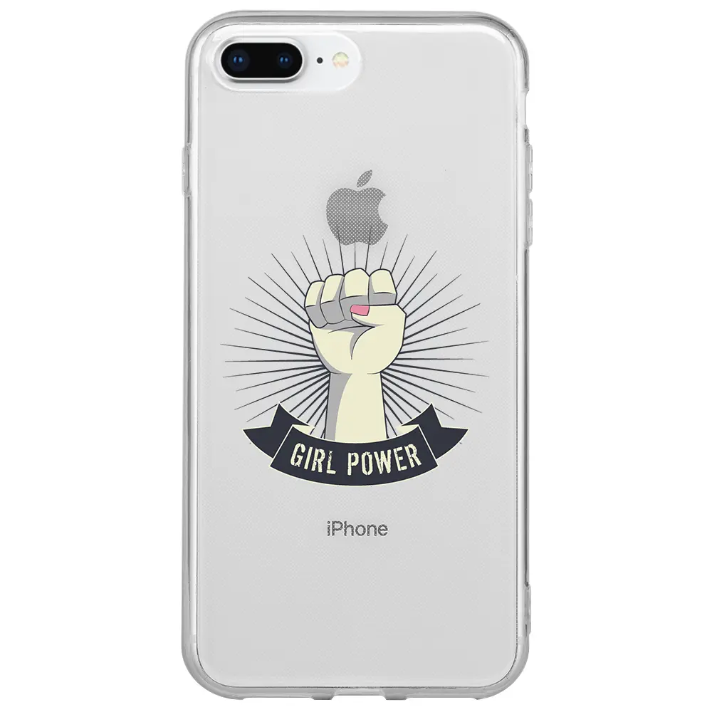 Apple iPhone 8 Plus Şeffaf Telefon Kılıfı - Girl Punch