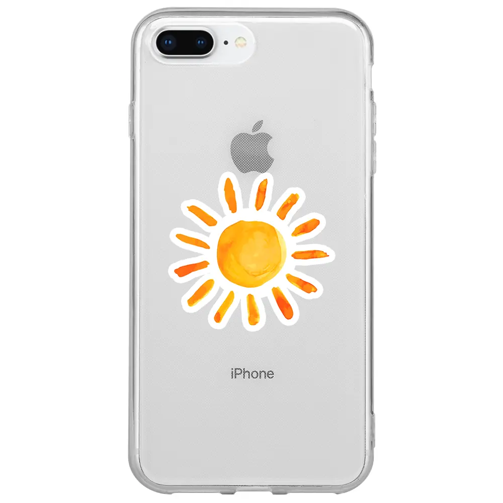 Apple iPhone 8 Plus Şeffaf Telefon Kılıfı - Güneş