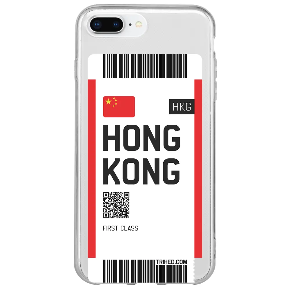 Apple iPhone 8 Plus Şeffaf Telefon Kılıfı - Hong Kong Bileti