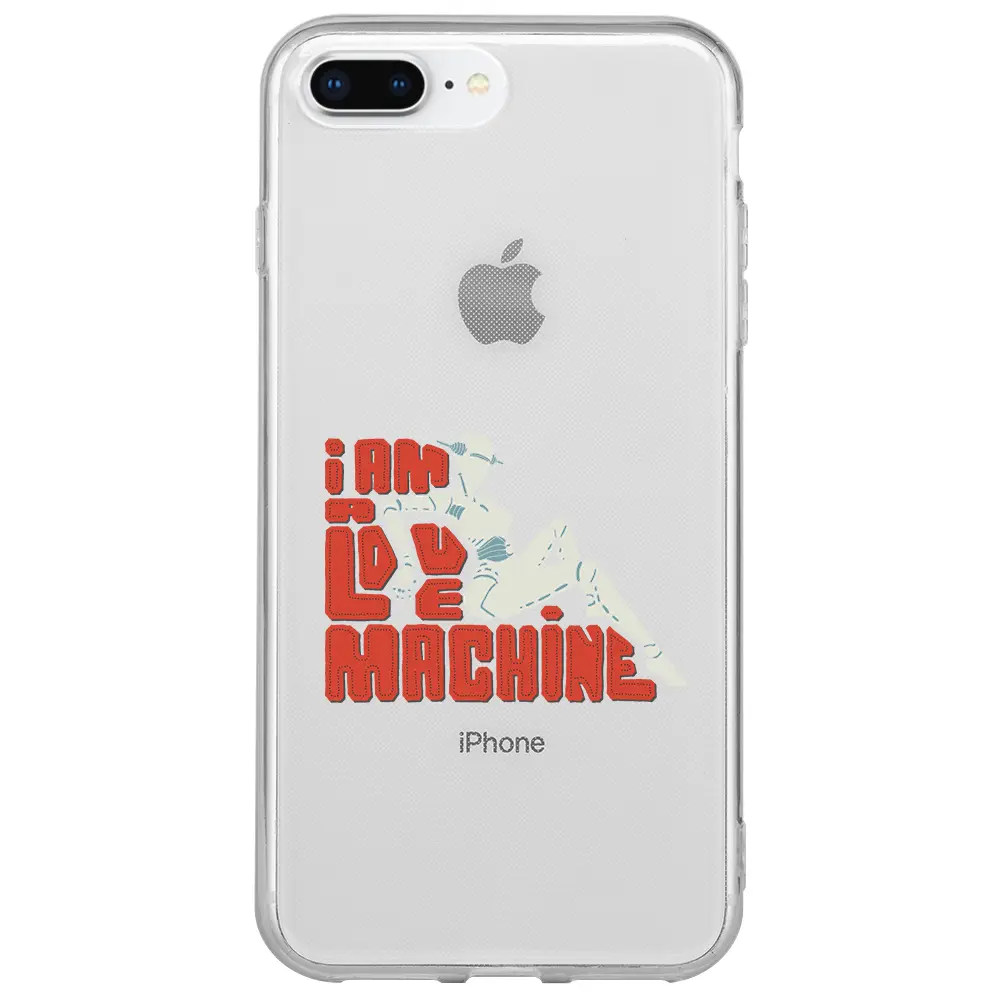 Apple iPhone 8 Plus Şeffaf Telefon Kılıfı - Love Machine