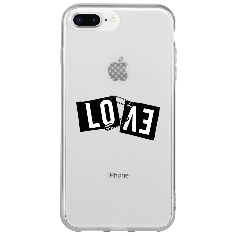 Apple iPhone 8 Plus Şeffaf Telefon Kılıfı - Love