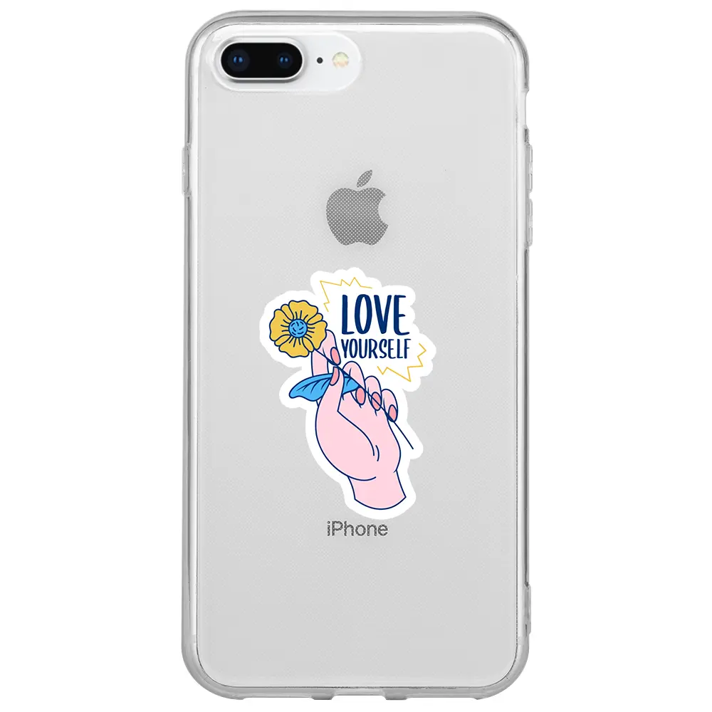 Apple iPhone 8 Plus Şeffaf Telefon Kılıfı - Love Yourself