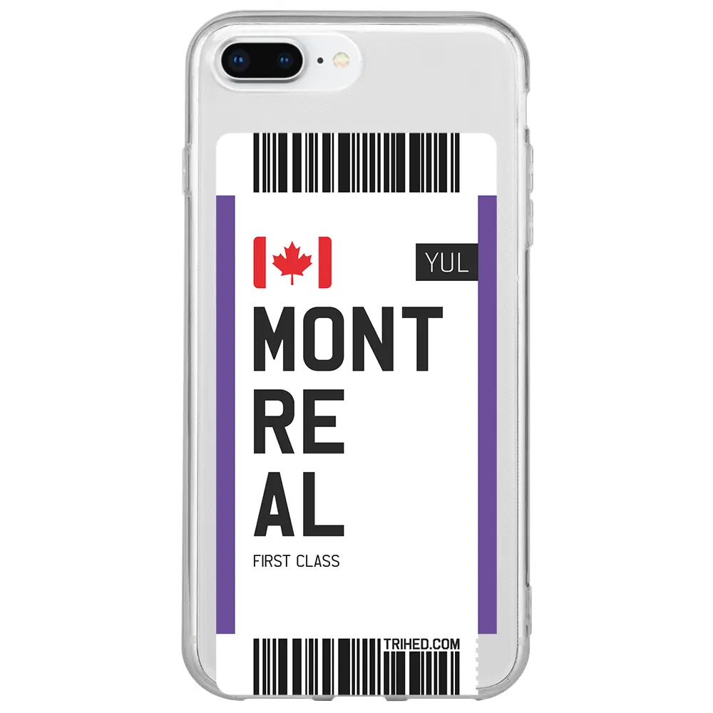 Apple iPhone 8 Plus Şeffaf Telefon Kılıfı - Montreal Bileti