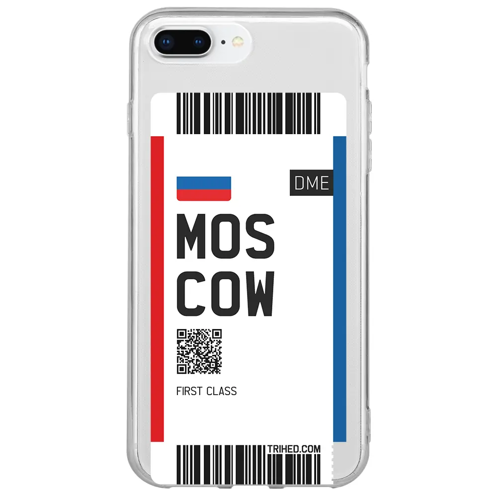 Apple iPhone 8 Plus Şeffaf Telefon Kılıfı - Moscow Bileti