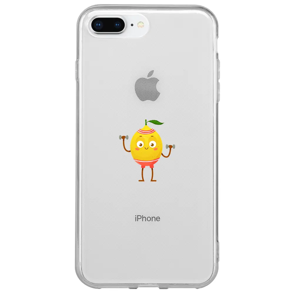 Apple iPhone 8 Plus Şeffaf Telefon Kılıfı - Muscular Limon