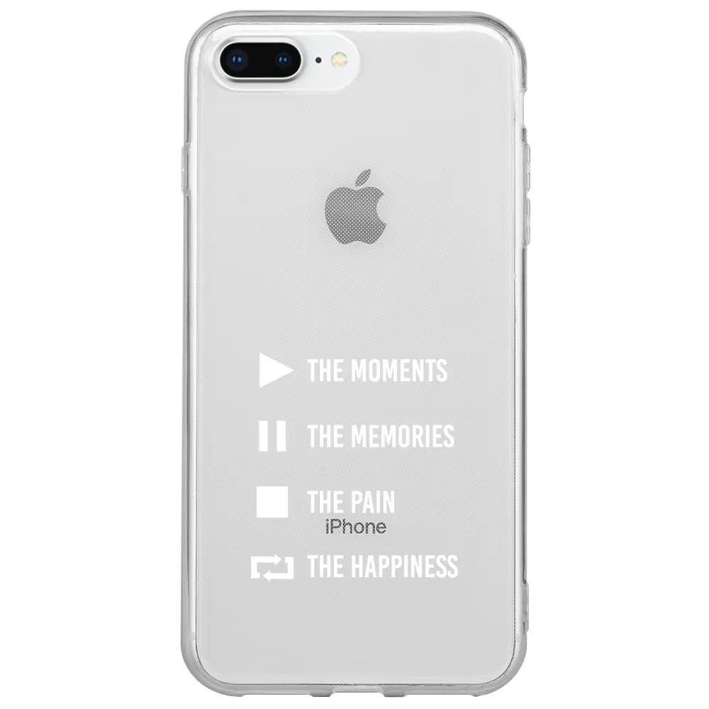Apple iPhone 8 Plus Şeffaf Telefon Kılıfı - Playlist