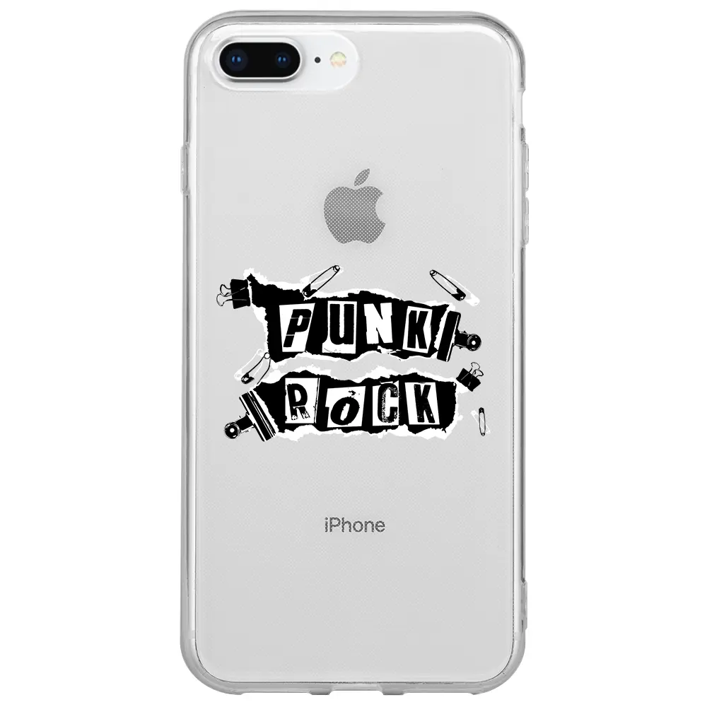Apple iPhone 8 Plus Şeffaf Telefon Kılıfı - Punk Rock