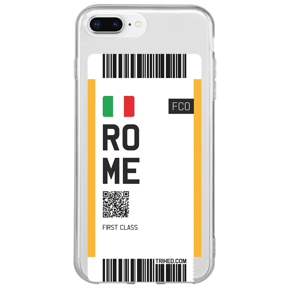 Apple iPhone 8 Plus Şeffaf Telefon Kılıfı - Rome Bileti
