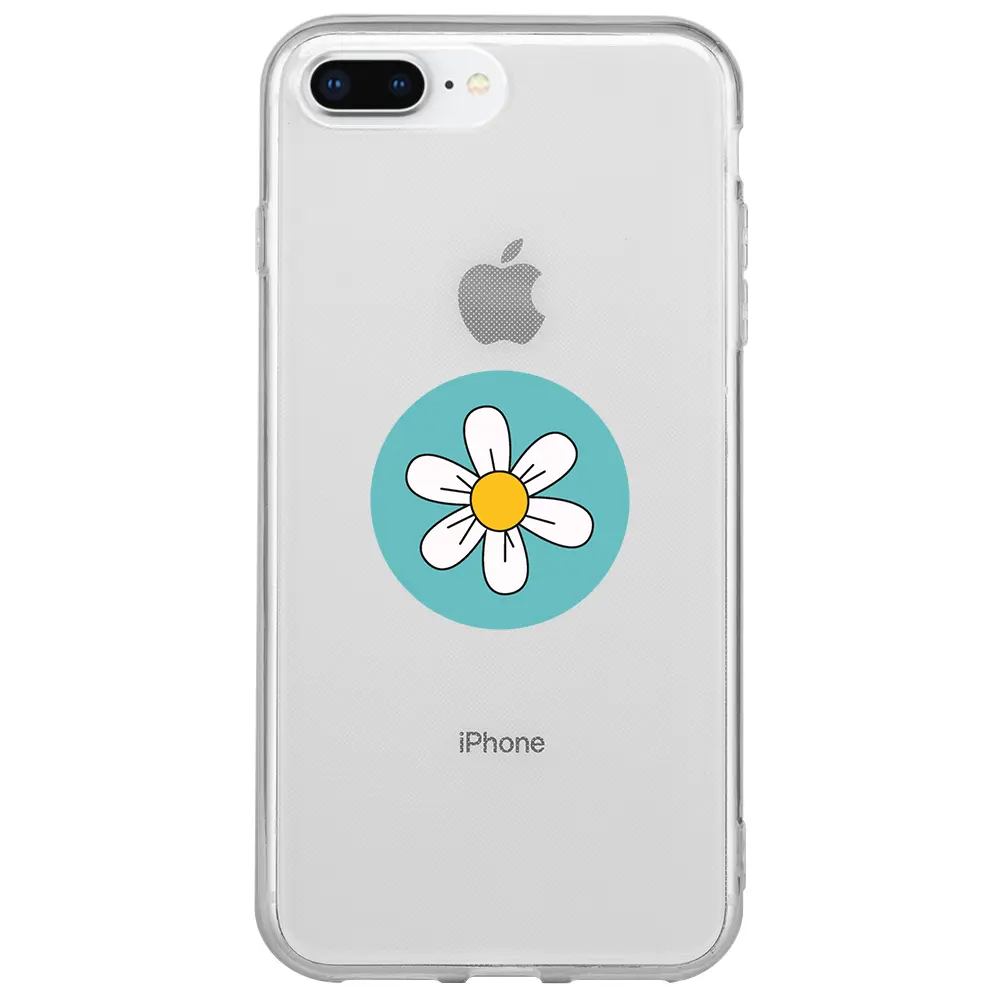 Apple iPhone 8 Plus Şeffaf Telefon Kılıfı - Single Daisy
