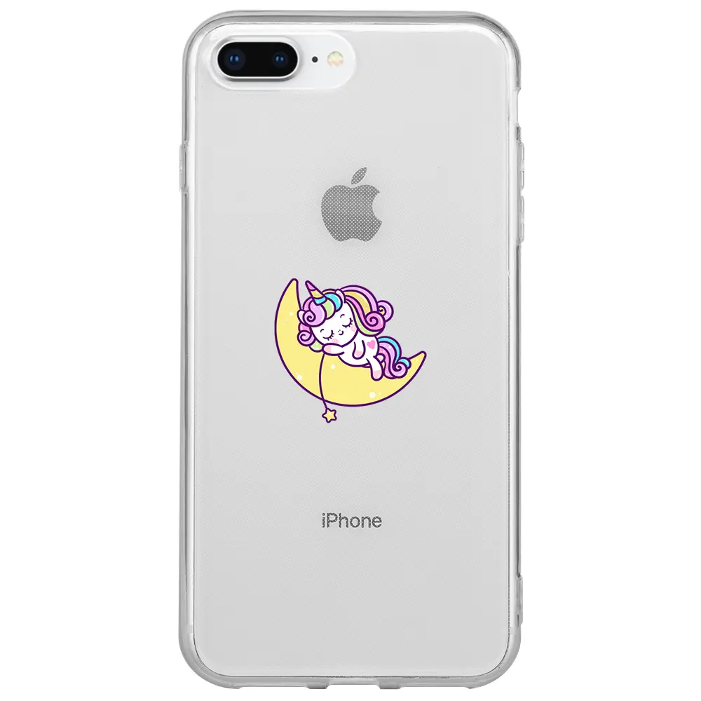 Apple iPhone 8 Plus Şeffaf Telefon Kılıfı - Sleepy Unicorn