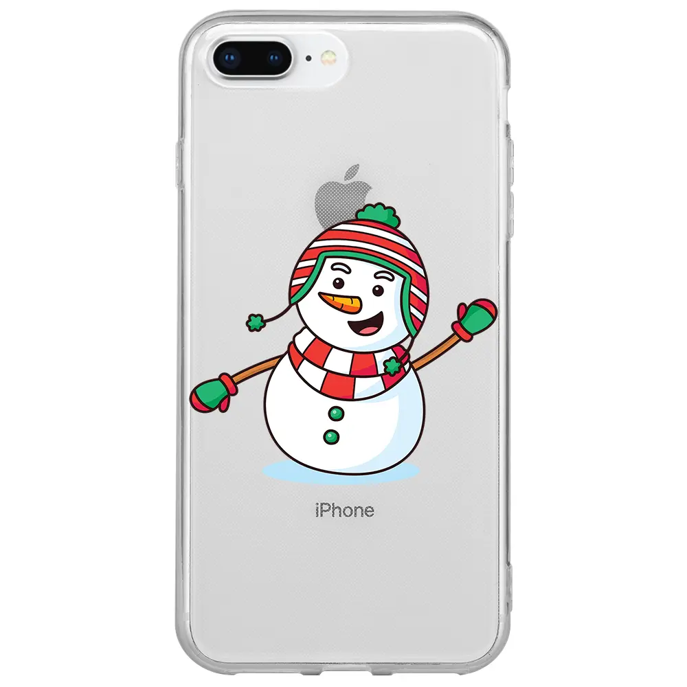 Apple iPhone 8 Plus Şeffaf Telefon Kılıfı - Snowman 2