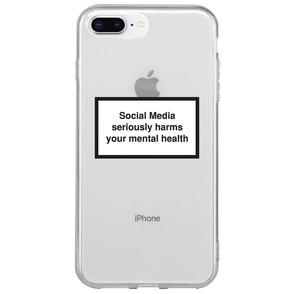 Apple iPhone 8 Plus Şeffaf Telefon Kılıfı - Social Media