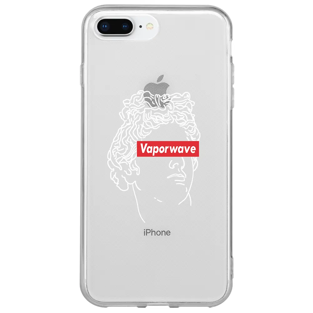Apple iPhone 8 Plus Şeffaf Telefon Kılıfı - Vaporwave