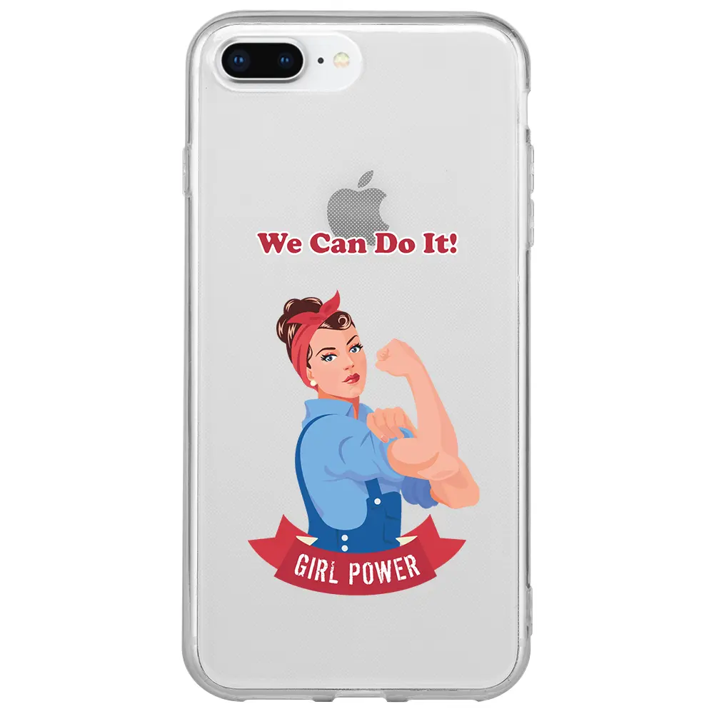 Apple iPhone 8 Plus Şeffaf Telefon Kılıfı - We Can Do It!