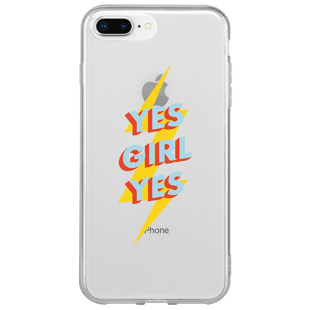 Apple iPhone 8 Plus Şeffaf Telefon Kılıfı - Yes Girl