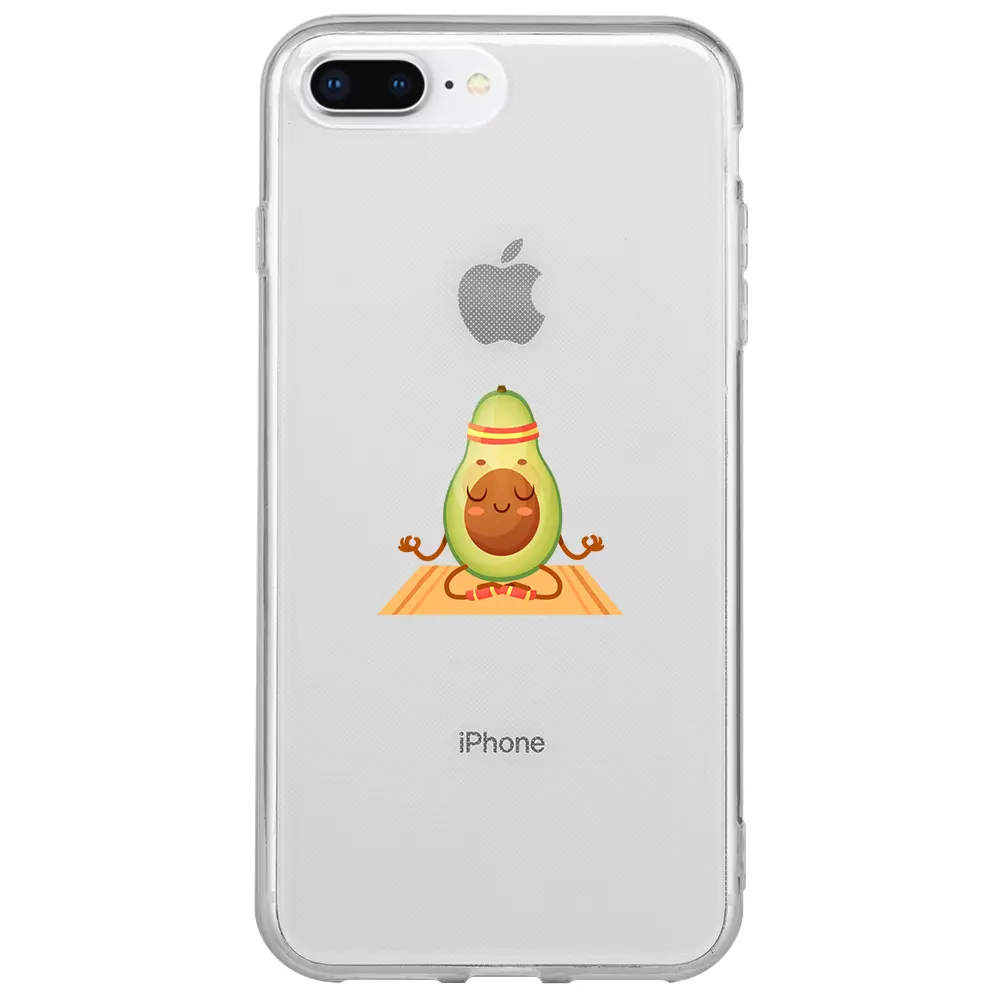 Apple iPhone 8 Plus Şeffaf Telefon Kılıfı - Yogacado Avokado