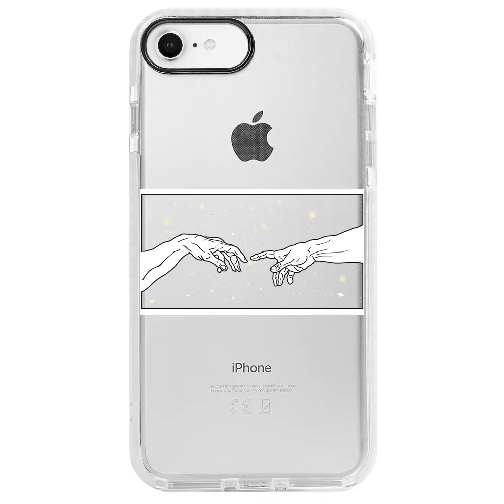 Apple iPhone SE 2020 Beyaz Impact Premium Telefon Kılıfı - Adem'in Yaratılışı 2