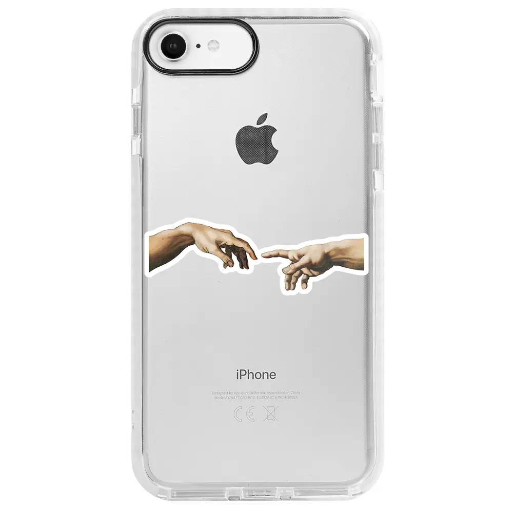 Apple iPhone SE 2020 Beyaz Impact Premium Telefon Kılıfı - Adem'in Yaratılışı