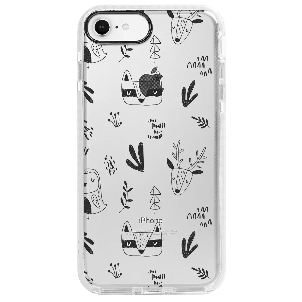 Apple iPhone SE 2020 Beyaz Impact Premium Telefon Kılıfı - Alaska Hayvanlari