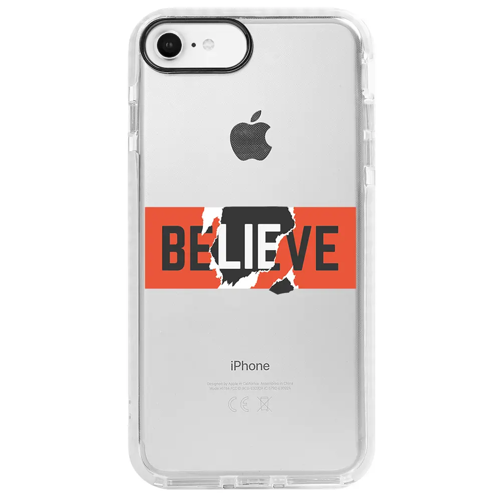 Apple iPhone SE 2020 Beyaz Impact Premium Telefon Kılıfı - Believe