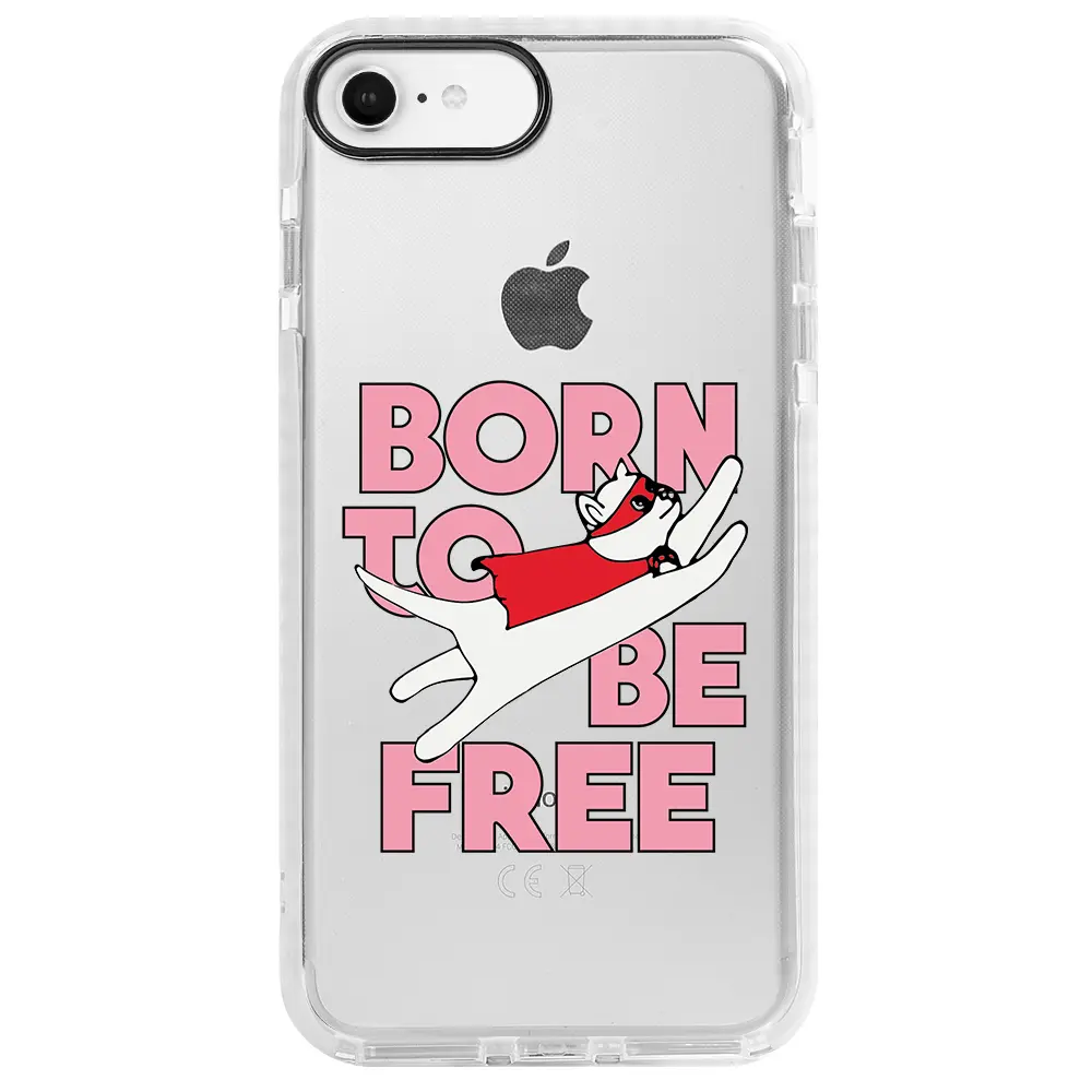 Apple iPhone SE 2020 Beyaz Impact Premium Telefon Kılıfı - Born to be Free