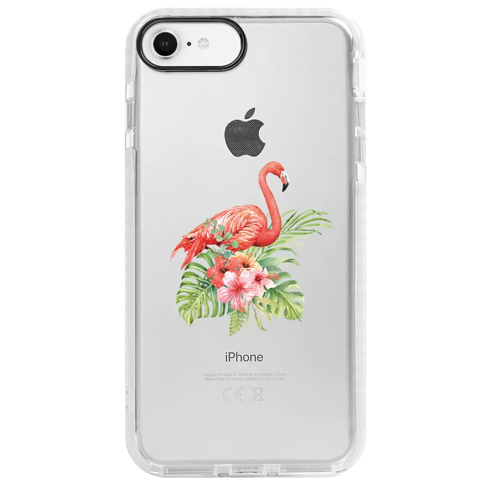 Apple iPhone SE 2020 Beyaz Impact Premium Telefon Kılıfı - Flamingo