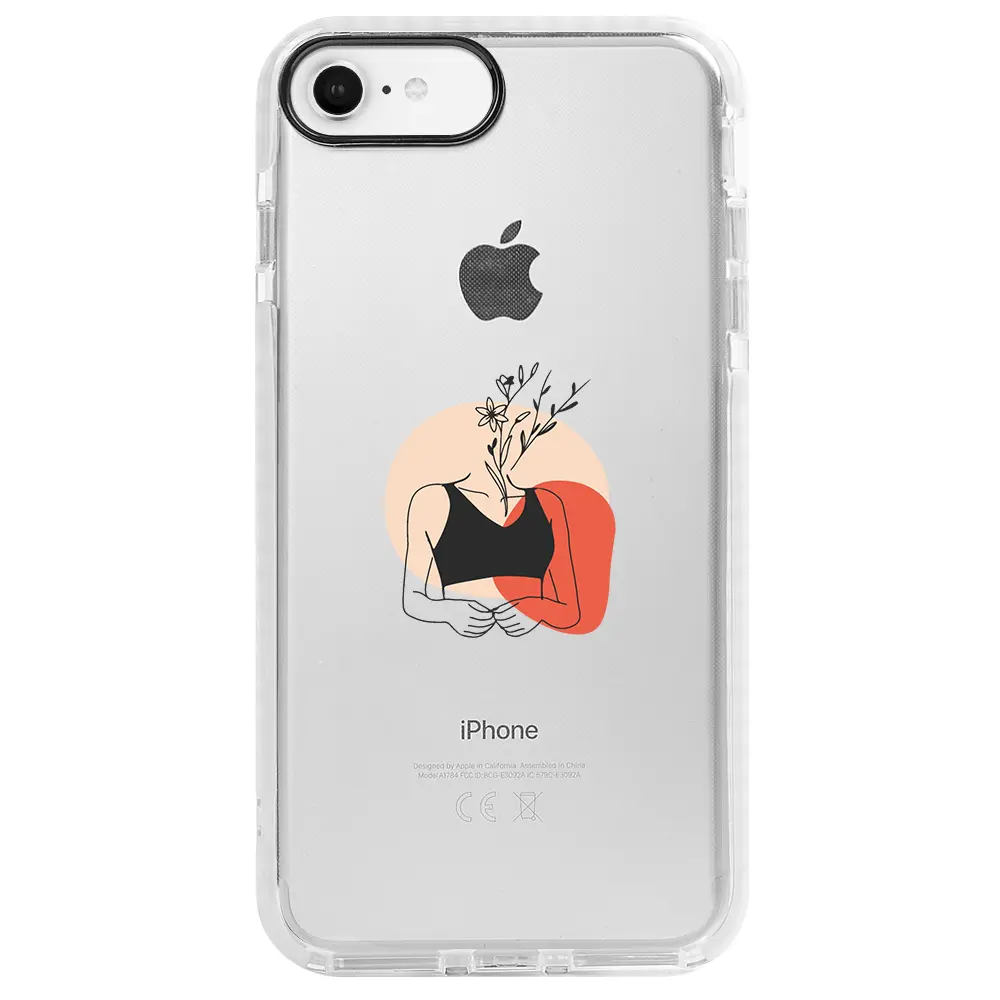 Apple iPhone SE 2020 Beyaz Impact Premium Telefon Kılıfı - Flower Girl