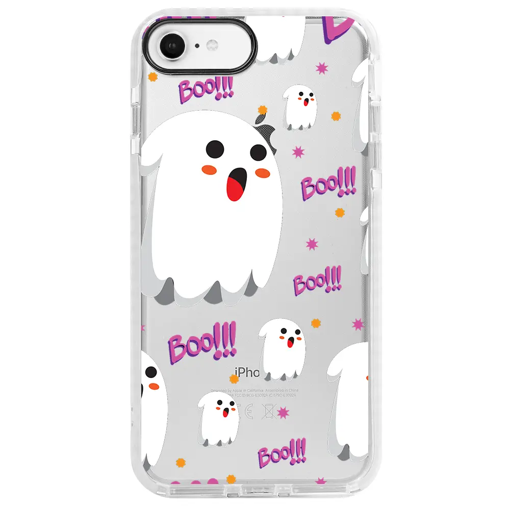 Apple iPhone SE 2020 Beyaz Impact Premium Telefon Kılıfı - Ghost Boo!