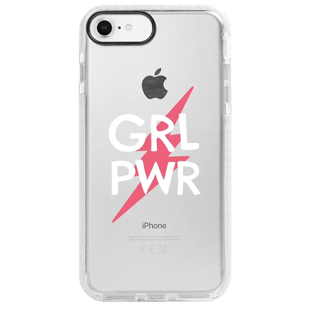 Apple iPhone SE 2020 Beyaz Impact Premium Telefon Kılıfı - Grrl Pwr