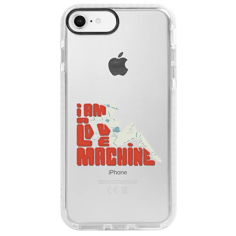 Apple iPhone SE 2020 Beyaz Impact Premium Telefon Kılıfı - Love Machine