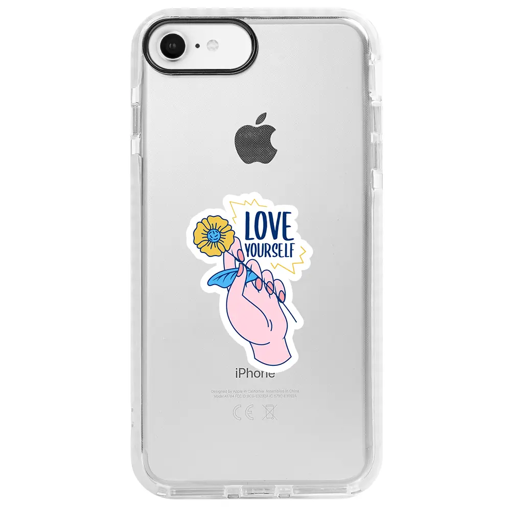 Apple iPhone SE 2020 Beyaz Impact Premium Telefon Kılıfı - Love Yourself