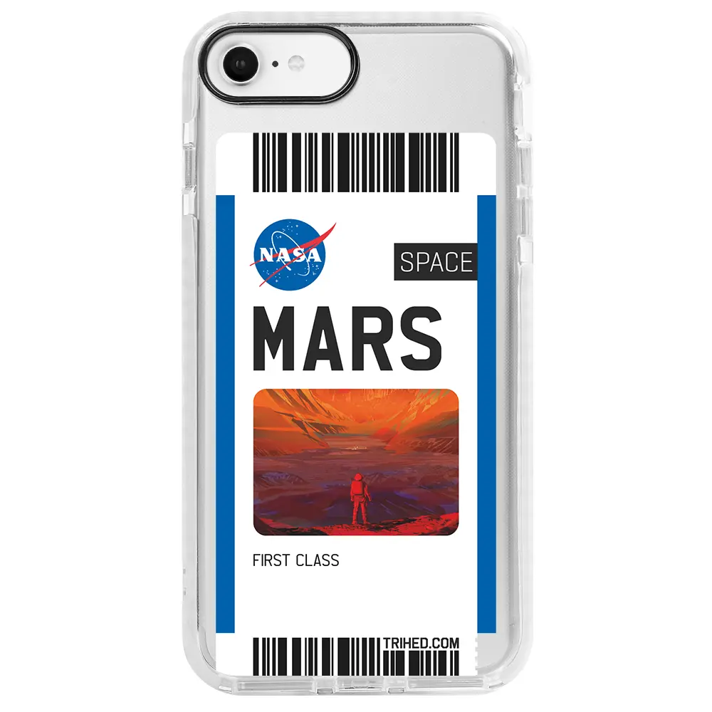 Apple iPhone SE 2020 Beyaz Impact Premium Telefon Kılıfı - Mars Bileti