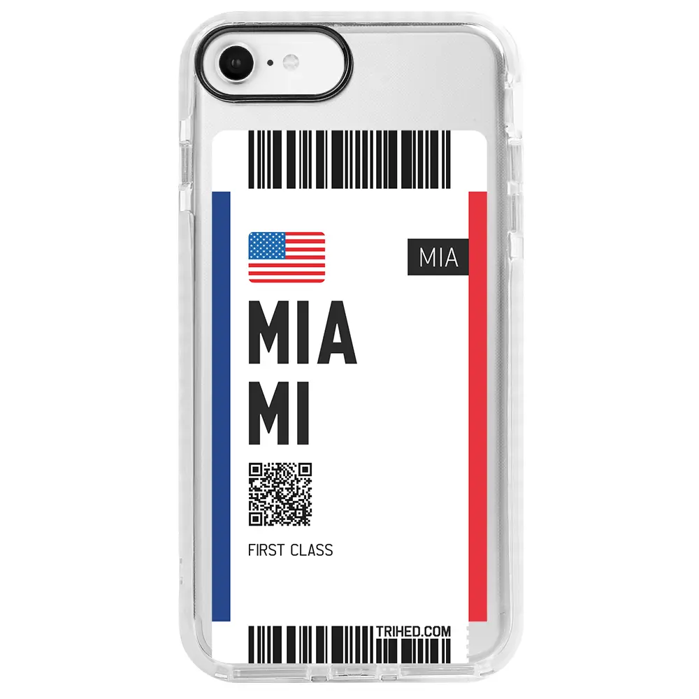 Apple iPhone SE 2020 Beyaz Impact Premium Telefon Kılıfı - Miami Bileti