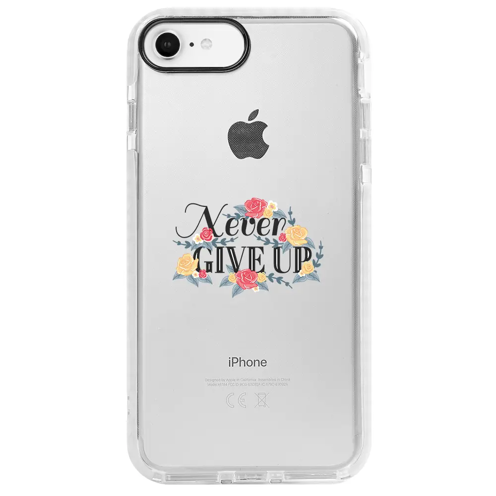 Apple iPhone SE 2020 Beyaz Impact Premium Telefon Kılıfı - Never Give Up 2
