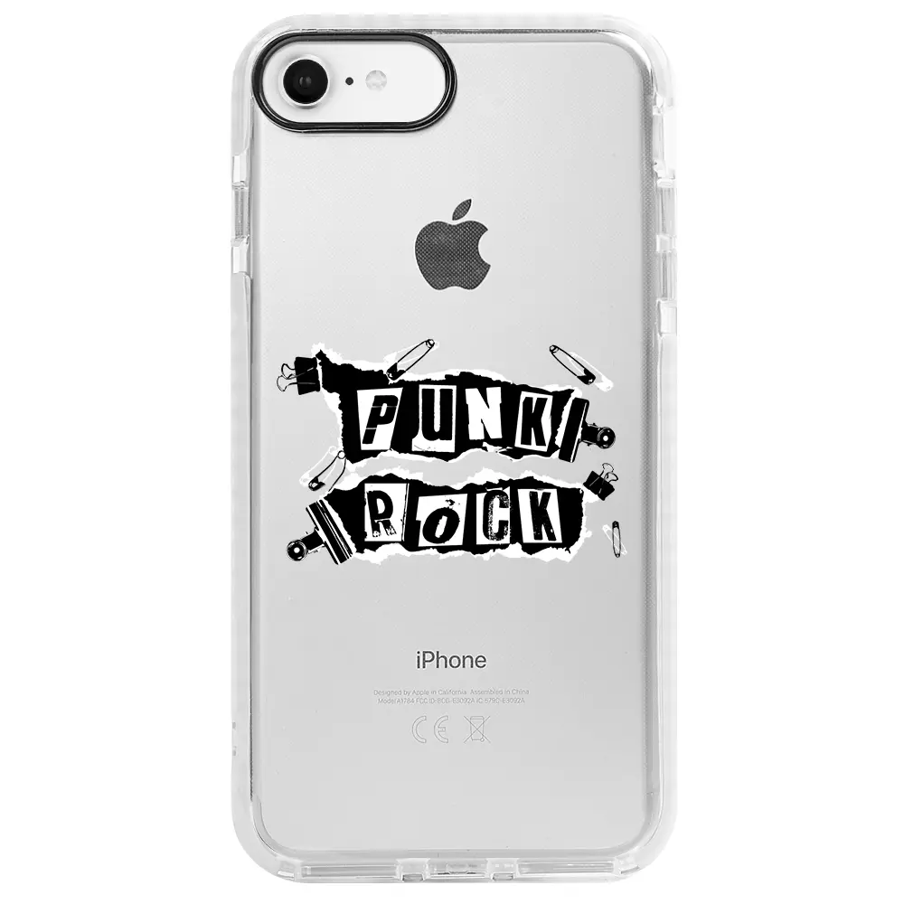 Apple iPhone SE 2020 Beyaz Impact Premium Telefon Kılıfı - Punk Rock