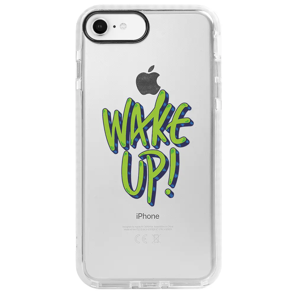 Apple iPhone SE 2020 Beyaz Impact Premium Telefon Kılıfı - Wake Up