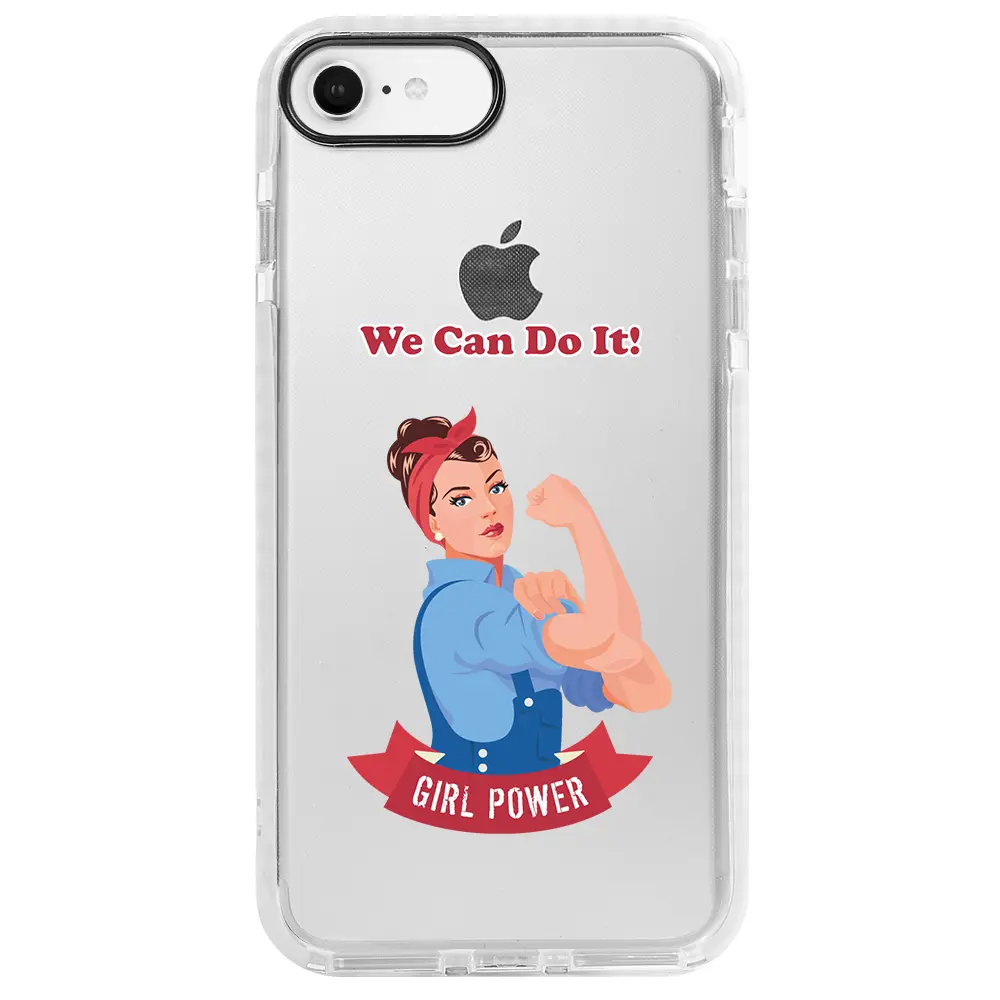 Apple iPhone SE 2020 Beyaz Impact Premium Telefon Kılıfı - We Can Do It!