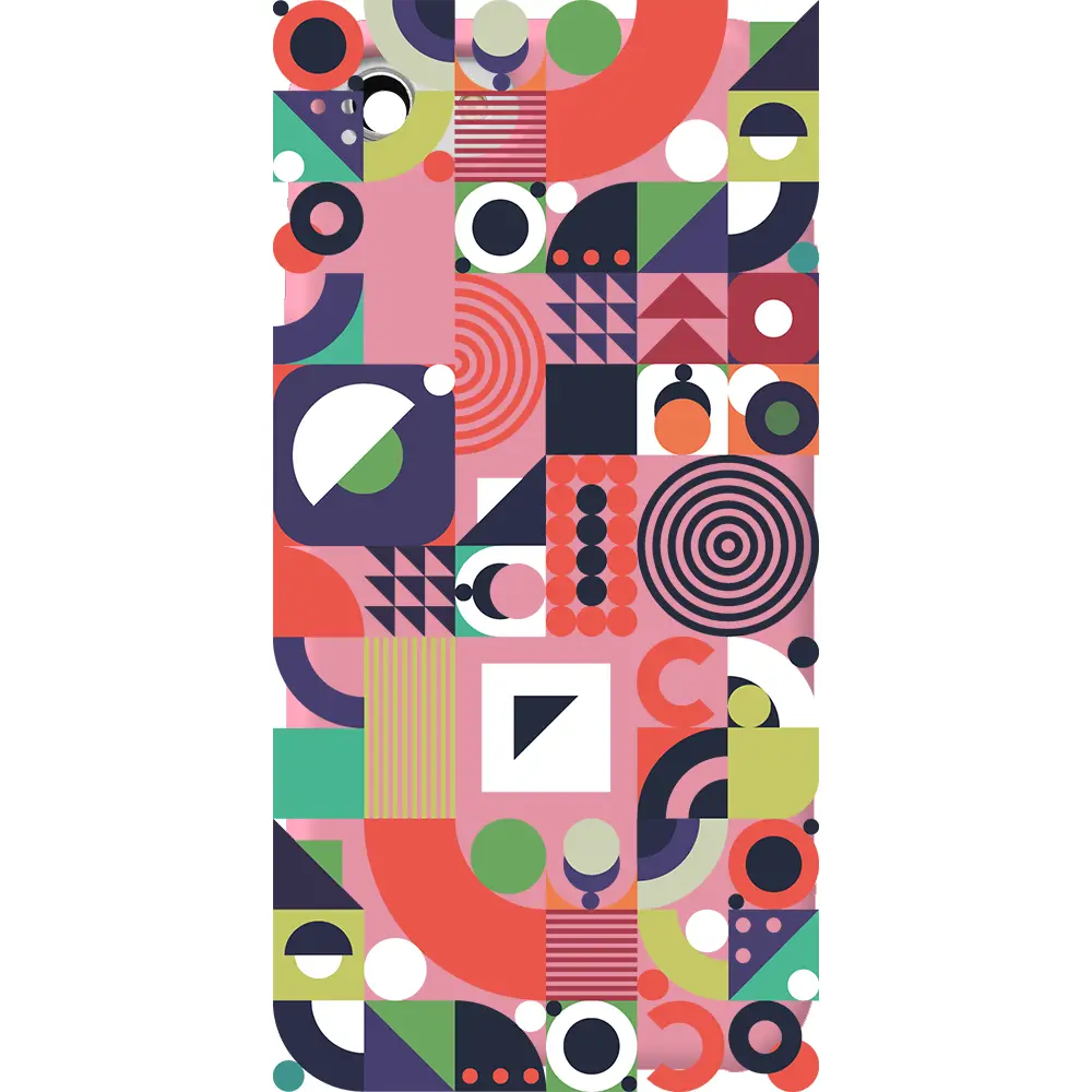 Apple iPhone SE 2020 Pembe Renkli Silikon Telefon Kılıfı - Abstract Desen 7