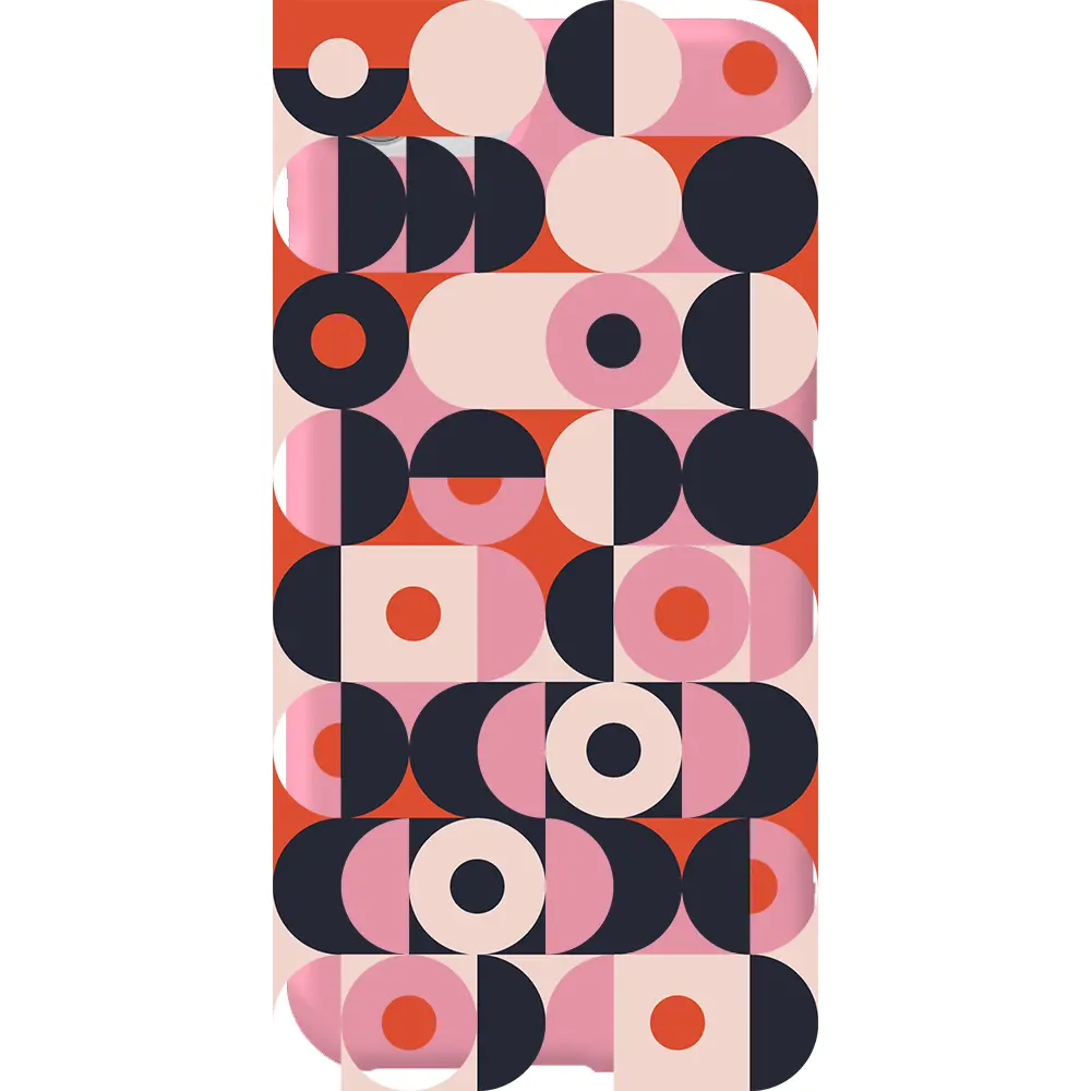 Apple iPhone SE 2020 Pembe Renkli Silikon Telefon Kılıfı - Abstract Desen