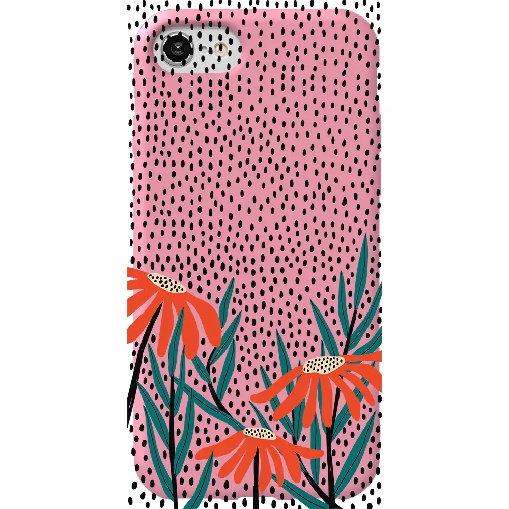 Apple iPhone SE 2020 Pembe Renkli Silikon Telefon Kılıfı - Ay Çiçeği