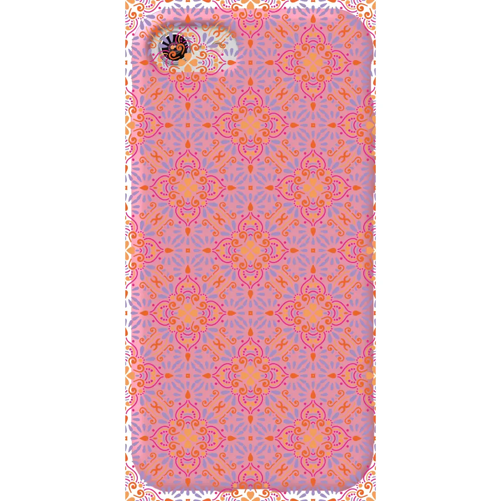 Apple iPhone SE 2020 Pembe Renkli Silikon Telefon Kılıfı - Botanik Desen