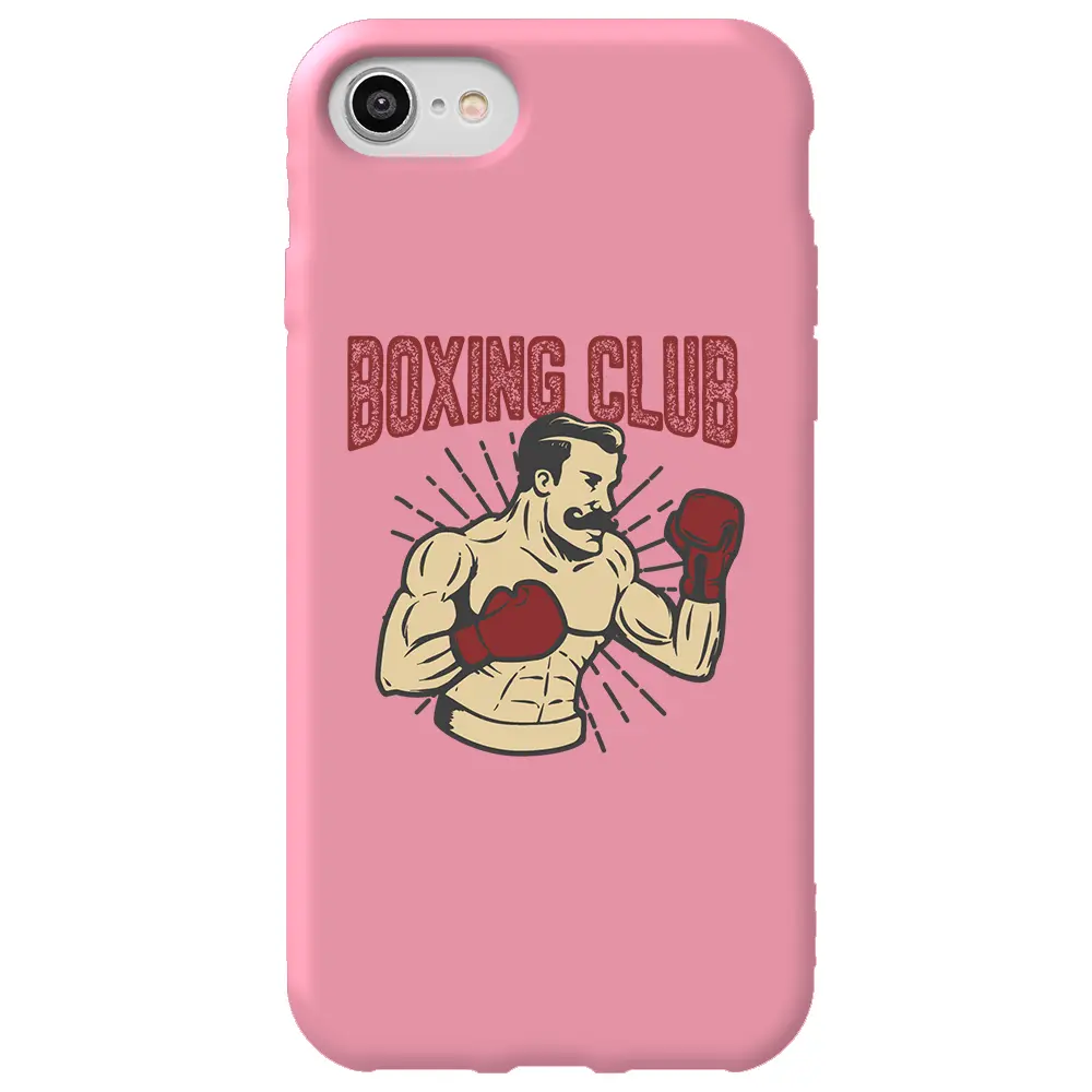 Apple iPhone SE 2020 Pembe Renkli Silikon Telefon Kılıfı - Boxing Club